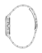 Guess Crown Jewel Diamonds Blue Dial Silver Steel Strap Watch for Women - GW0410L1