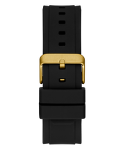 Guess Matrix Multifunction Gold Dial Black Rubber Strap Watch For Men - GW0423G2