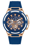 Guess Matrix Multifunction Blue Dial Blue Rubber Strap Watch for Men - GW0423G4