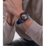 Guess Matrix Multifunction Blue Dial Blue Rubber Strap Watch for Men - GW0423G4