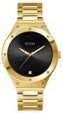 Guess Scope Quartz Black Dial Gold Steel Strap Watch for Men - GW0427G2