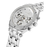 Guess Heiress Multifunction Diamonds Silver Dial Silver Steel Strap Watch for Women - GW0440L1