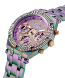 Guess Heiress Multifunction Diamonds Purple Dial Purple Steel Strap Watch for Women - GW0440L3