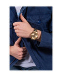 Guess Scope Gold Dial Gold Steel Strap Watch for Men - GW0454G2