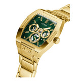 Guess Phoenix Multi Function Green Dial Gold Steel Strap Watch for Men - GW0456G3