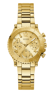 Guess Cosmic Chronograph Gold Dial Gold Steel Strap Watch for Women - GW0465L1