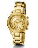 Guess Cosmic Chronograph Gold Dial Gold Steel Strap Watch for Women - GW0465L1