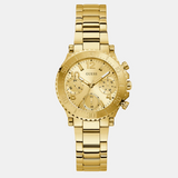 Guess Cosmic Chronograph Gold Dial Gold Steel Strap Watch for Women - GW0465L1