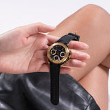 Guess Cosmic Multifunction Black Dial Black Silicone Strap Watch For Women - GW0466L1