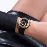 Guess Cosmic Multifunction Black Dial Black Silicone Strap Watch For Women - GW0466L1