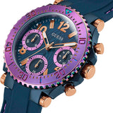 Guess Cosmic Multifunction Blue Dial Blue Silicone Strap Watch For Women - GW0466L2