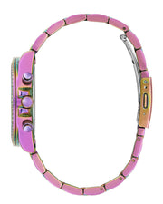 Guess Confetti Chronograph Crystals Multicolor Dial Purple Steel Strap Watch For Women - GW0483L5