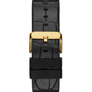 Guess Edge Chronograph Green Dial Black Leather Strap Watch For Men - GW0492G3