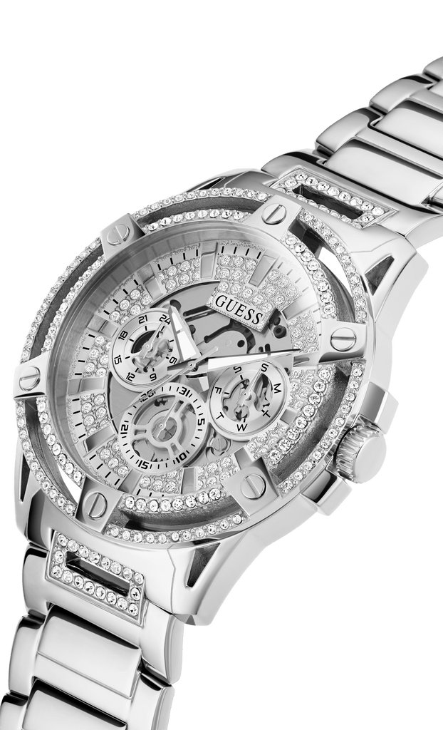 GUESS Orologio Uomo GW0497G3 – Cronografo Multifunzione Con Cinturino In Acciaio Inossidabile Iridescente – Quadrante Effetto Lusso E Movimento Al Quarzo
