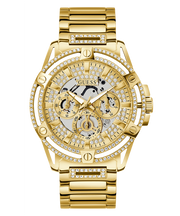 Guess Queen Quartz Gold Dial Gold Steel Strap Watch For Men - GW0497G2