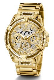 Guess Queen Quartz Gold Dial Gold Steel Strap Watch For Men - GW0497G2