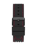 Guess Phoenix Multifunction Analog Red Dial Black Silicone Strap Watch For Men - GW0499G4