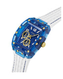 Guess Phoenix Multifunction Blue Dial White Rubber Strap Watch for Men - GW0499G6