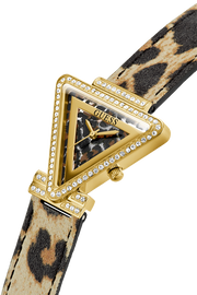 Guess Fame Quartz Animal Print Dial Multicolor Leather Strap Watch For Women - GW0504L3