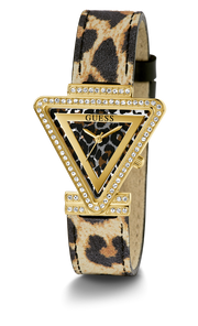 Guess Fame Quartz Animal Print Dial Multicolor Leather Strap Watch For Women - GW0504L3