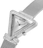 Guess Quartz Silver Dial Silver Mesh Strap Watch For Women - GW050L1