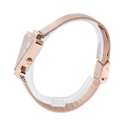 Guess Fame Diamonds Rose Gold Dial Rose Gold Mesh Bracelet Watch for Women - GW0508L3