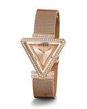Guess Fame Diamonds Rose Gold Dial Rose Gold Mesh Bracelet Watch for Women - GW0508L3
