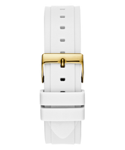 Guess Multifunction Gold Dial White Rubber Strap Watch for Women - GW0519L2
