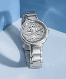 Guess Lily Quartz Silver Dial Silver Steel Strap Watch For Women - GW0528L1