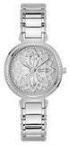 Guess Lily Quartz Silver Dial Silver Steel Strap Watch For Women - GW0528L1