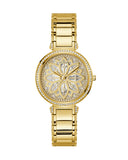 Guess Lily Quartz Gold Dial Gold Steel Strap Watch For Women - GW0528L2