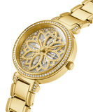 Guess Lily Quartz Gold Dial Gold Steel Strap Watch For Women - GW0528L2