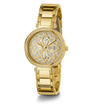 Guess Lily Quartz Gold Dial Gold Steel Strap Watch For Women - GW0528L2