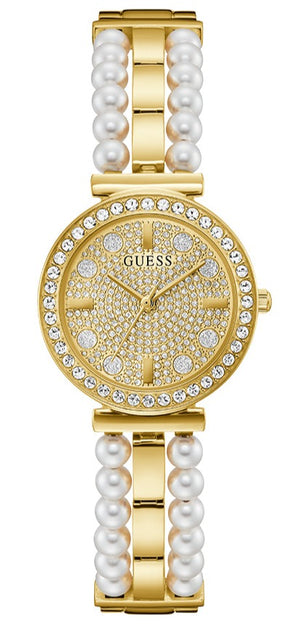 Guess Gala Diamonds Gold Dial Two Tone Steel Strap Watch for Women - GW0531L2