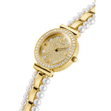 Guess Gala Diamonds Gold Dial Two Tone Steel Strap Watch for Women - GW0531L2