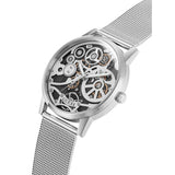 Guess Gadget Silver Dial Silver Mesh Bracelet Watch for Men - GW0538G1