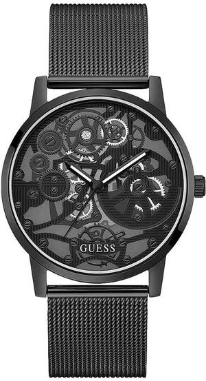 Guess Gadget Black Dial Black Mesh Bracelet Watch for Men - GW0538G3