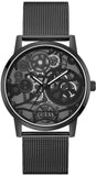 Guess Gadget Black Dial Black Mesh Bracelet Watch for Men - GW0538G3