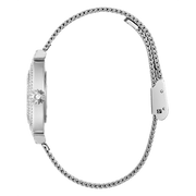 Guess Dream Crystals Silver Dial Silver Mesh Strap Watch For Women - GW0550L1