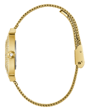 Guess Dream Quartz Gold Dial Gold Mesh Strap Watch For Women - GW0550L2