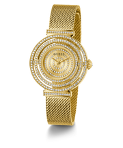 Guess Dream Quartz Gold Dial Gold Mesh Strap Watch For Women - GW0550L2