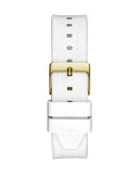 Guess Fusion Chronograph White Dial White Leather Strap Watch For Women - GW0553L2