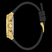 Guess Fusion Chronograph Black Dial Black Leather Strap Watch For Women - GW0553L4