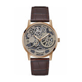 Guess Gadget Brown Dial Brown Leather Strap Watch for Men - GW0570G2