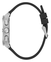 Guess Headline Chronograph Grey Dial Black Rubber Strap Watch for Men - GW0571G1