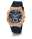 Guess Headline Multifunction Quartz Blue Dial Blue Silicone Strap Watch For Men - GW0571G2