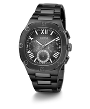 Guess Headliner Quartz Black Dial Grey Steel Strap Watch For Men - GW0572G5