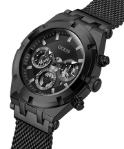 Guess Continental Chronograph Black Dial Black Mesh Strap Watch For Men - GW0582G3