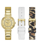 Guess Montage Quartz Gold Dial Gold Steel Strap Watch For Women - GW0588L1