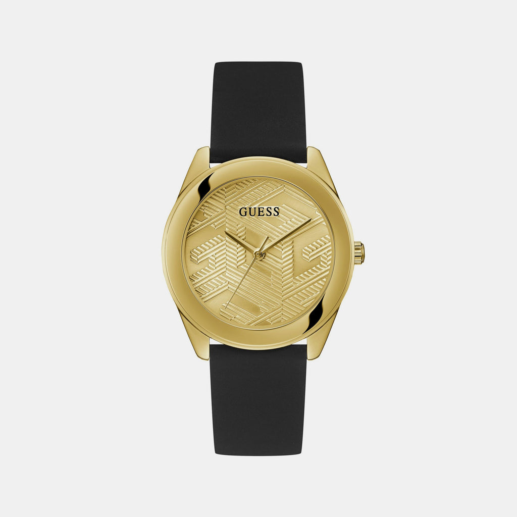 Montre Guess Cubed analogique avec cadran doré et bracelet en